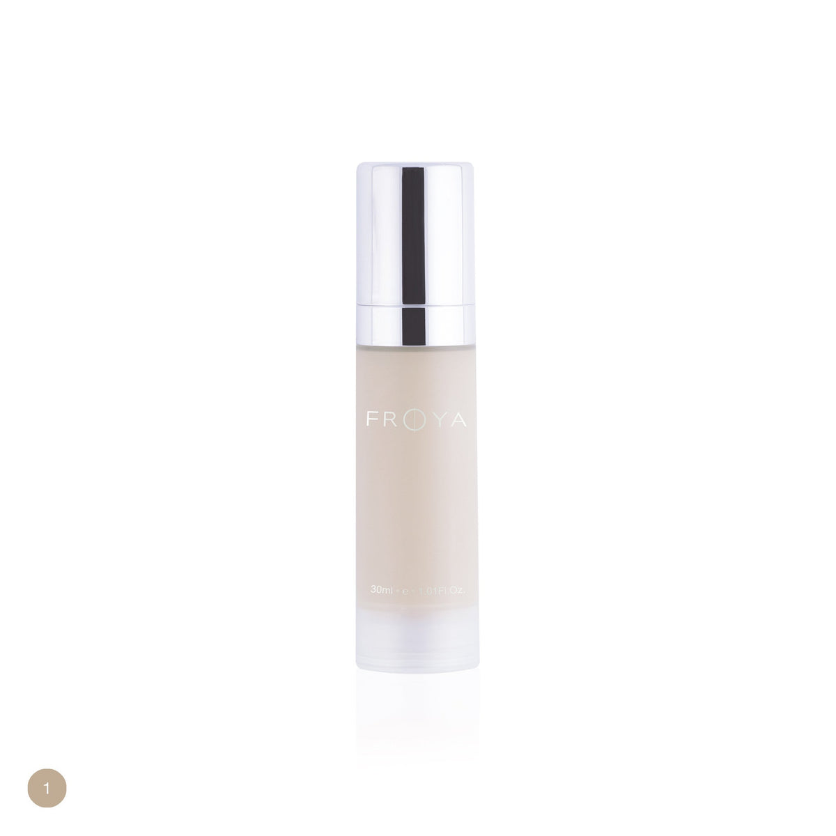 Frøya Photo Finish Moisture Foundation, nyanse No 1. Veldig lys i nøytral til gul undertone
